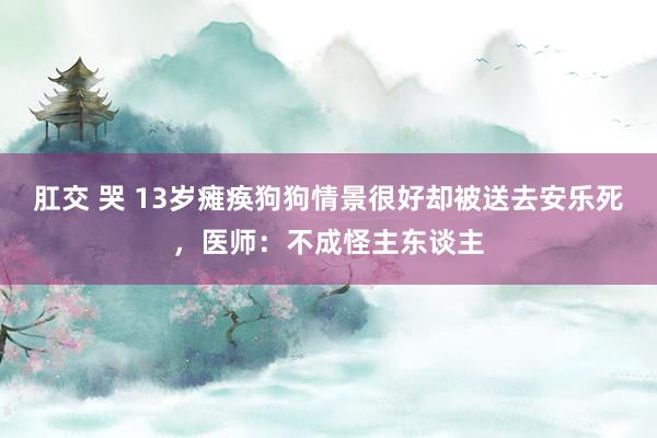 肛交 哭 13岁瘫痪狗狗情景很好却被送去安乐死，医师：不成怪主东谈主