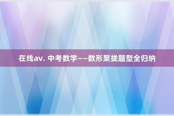 在线av. 中考数学——数形聚拢题型全归纳