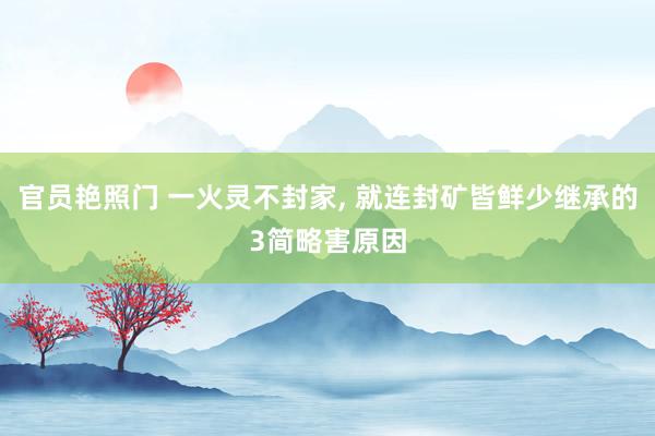 官员艳照门 一火灵不封家, 就连封矿皆鲜少继承的3简略害原因