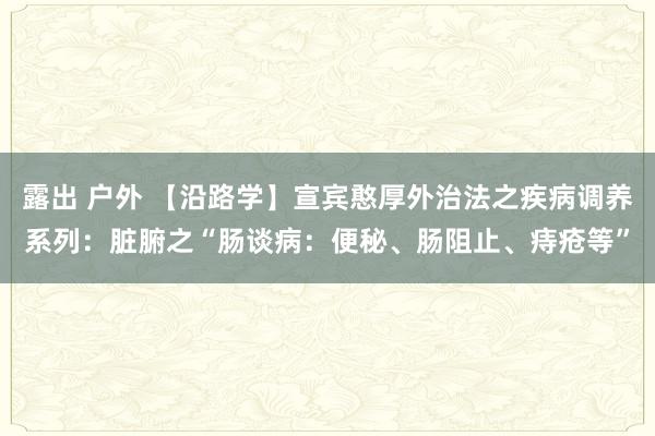 露出 户外 【沿路学】宣宾憨厚外治法之疾病调养系列：脏腑之“肠谈病：便秘、肠阻止、痔疮等”