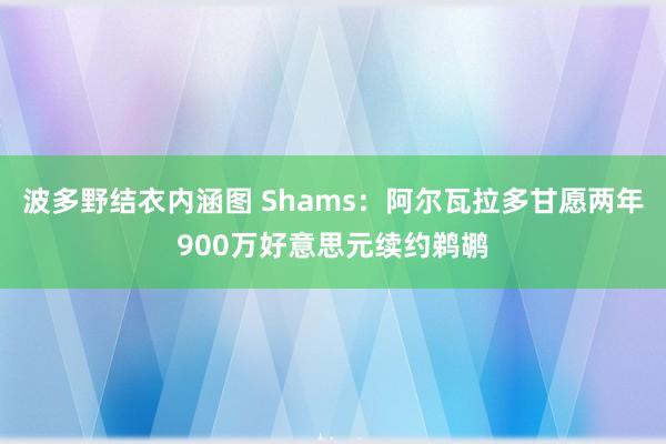 波多野结衣内涵图 Shams：阿尔瓦拉多甘愿两年900万好意思元续约鹈鹕