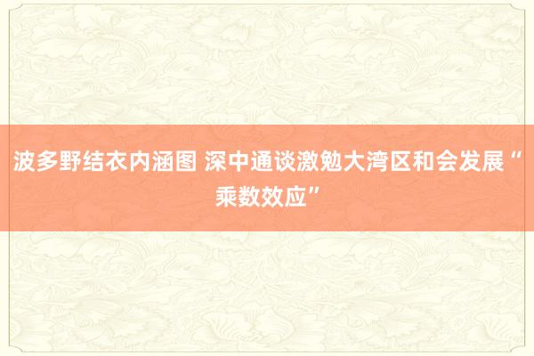 波多野结衣内涵图 深中通谈激勉大湾区和会发展“乘数效应”