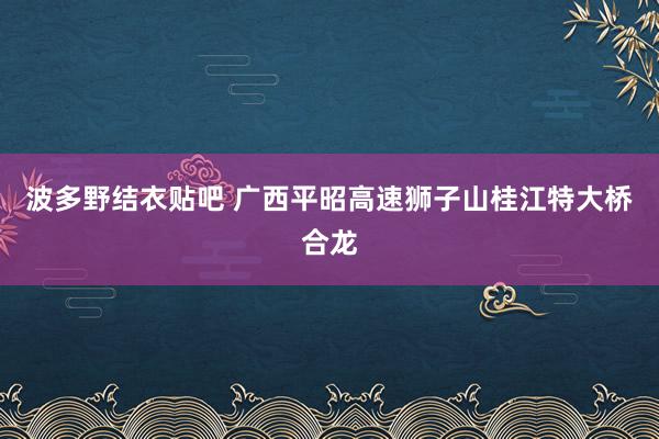 波多野结衣贴吧 广西平昭高速狮子山桂江特大桥合龙