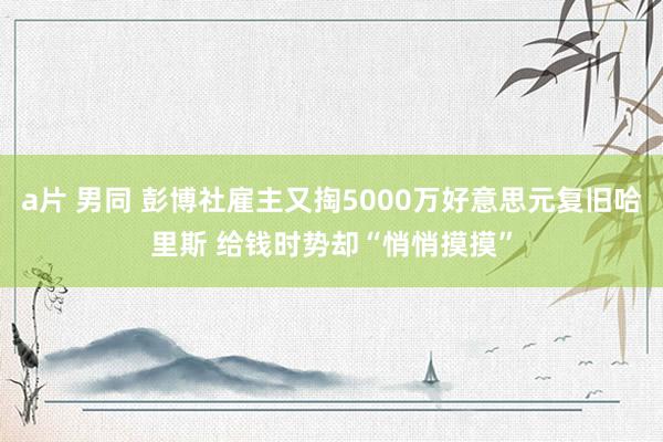 a片 男同 彭博社雇主又掏5000万好意思元复旧哈里斯 给钱时势却“悄悄摸摸”