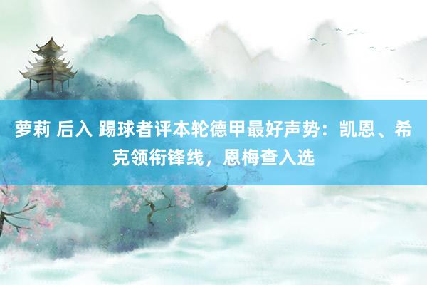 萝莉 后入 踢球者评本轮德甲最好声势：凯恩、希克领衔锋线，恩梅查入选