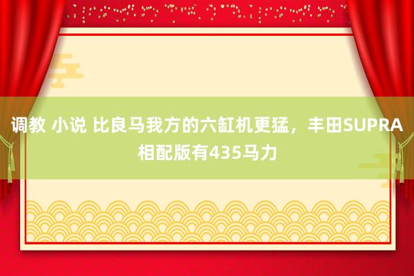 调教 小说 比良马我方的六缸机更猛，丰田SUPRA相配版有435马力