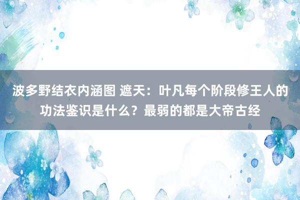 波多野结衣内涵图 遮天：叶凡每个阶段修王人的功法鉴识是什么？最弱的都是大帝古经