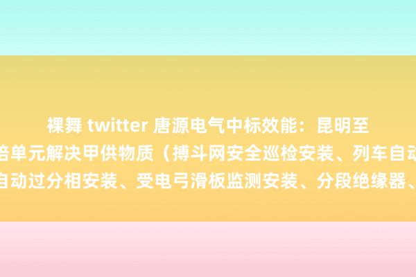 裸舞 twitter 唐源电气中标效能：昆明至玉溪铁路扩能检阅工程栽培单元解决甲供物质（搏斗网安全巡检安装、列车自动过分相安装、受电弓滑板监测安装、分段绝缘器、分相绝缘器）采购招标