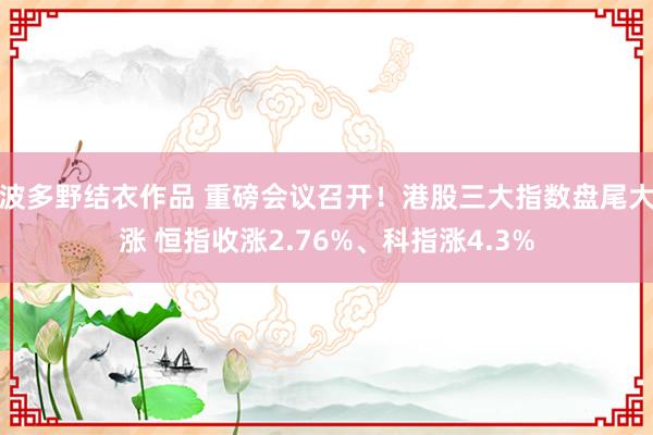 波多野结衣作品 重磅会议召开！港股三大指数盘尾大涨 恒指收涨2.76%、科指涨4.3%