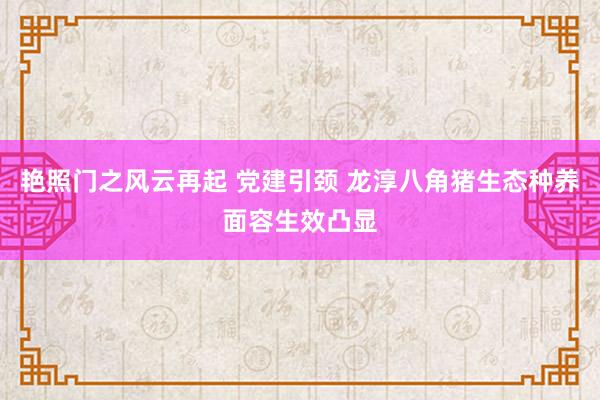 艳照门之风云再起 党建引颈 龙淳八角猪生态种养面容生效凸显