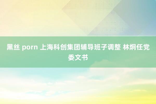 黑丝 porn 上海科创集团辅导班子调整 林炯任党委文书