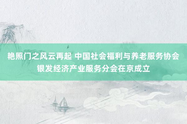 艳照门之风云再起 中国社会福利与养老服务协会银发经济产业服务分会在京成立