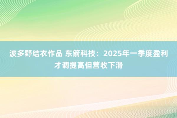 波多野结衣作品 东箭科技：2025年一季度盈利才调提高但营收下滑