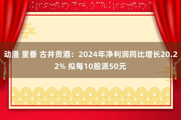 动漫 里番 古井贡酒：2024年净利润同比增长20.22% 拟每10股派50元