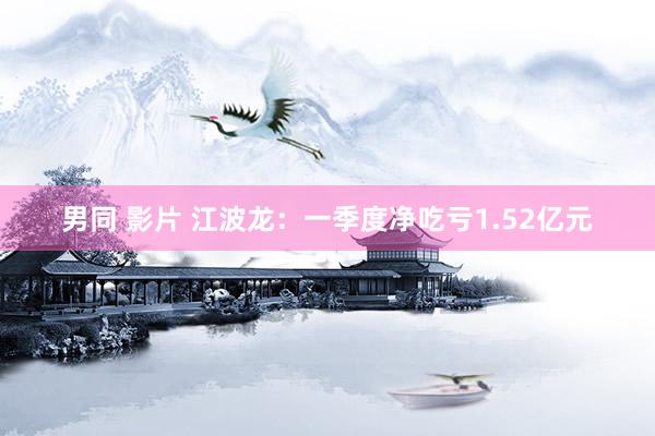 男同 影片 江波龙：一季度净吃亏1.52亿元